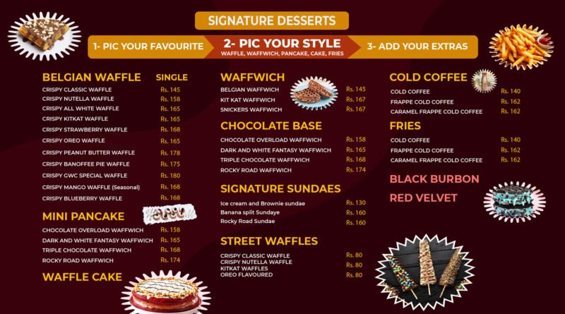 famous belgian waffle menu